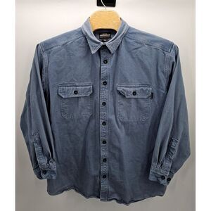 Woolrich Chamois Shirt Size 2XL Tall Men Slate Blue Heavyweight Long Sleeve 6460